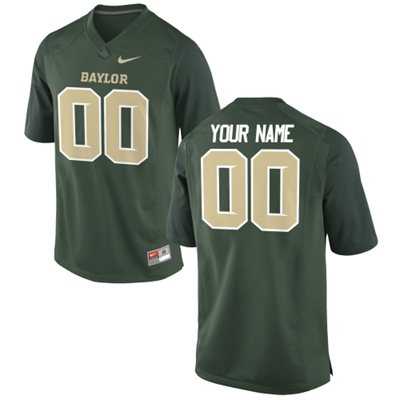 Men's Baylor Bears Customized Replica Football Jersey - 2015 Green-0